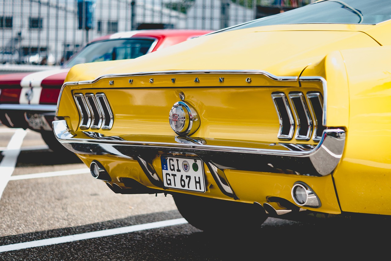 Classic yellow Mustang
