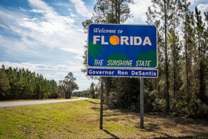 Welcome to Florida highway sign