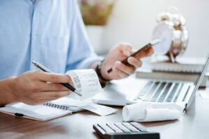 man doing taxes